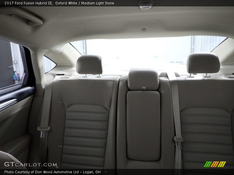 Oxford White / Medium Light Stone 2017 Ford Fusion Hybrid SE