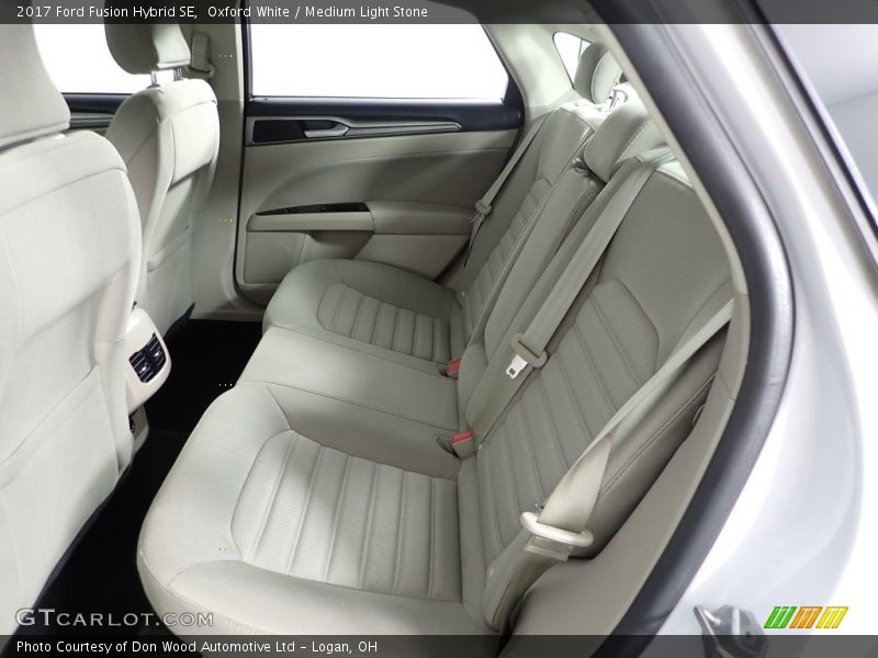 Oxford White / Medium Light Stone 2017 Ford Fusion Hybrid SE