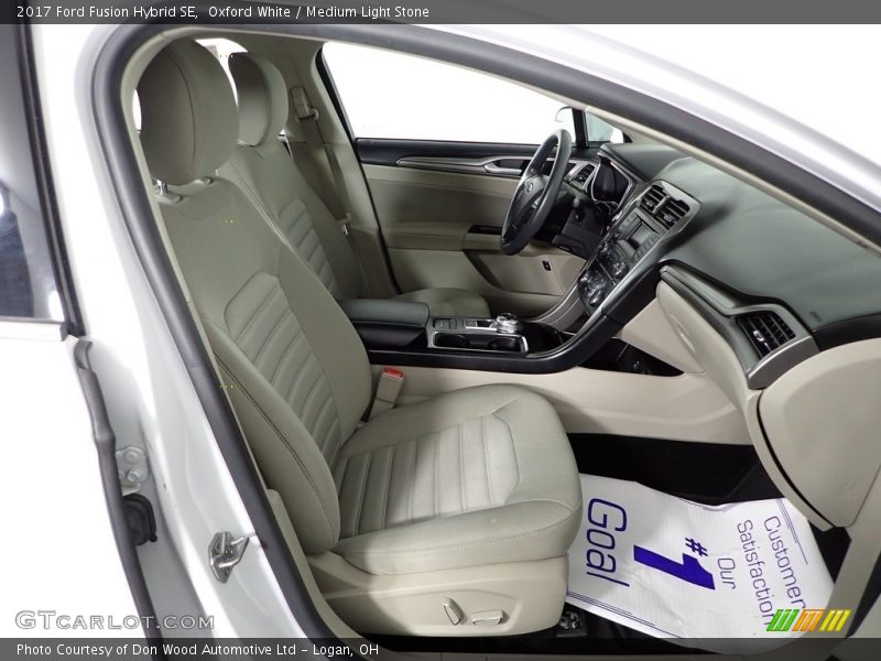 Oxford White / Medium Light Stone 2017 Ford Fusion Hybrid SE