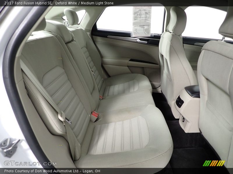 Oxford White / Medium Light Stone 2017 Ford Fusion Hybrid SE