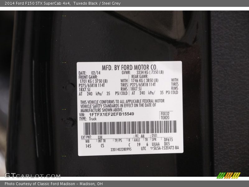 Tuxedo Black / Steel Grey 2014 Ford F150 STX SuperCab 4x4
