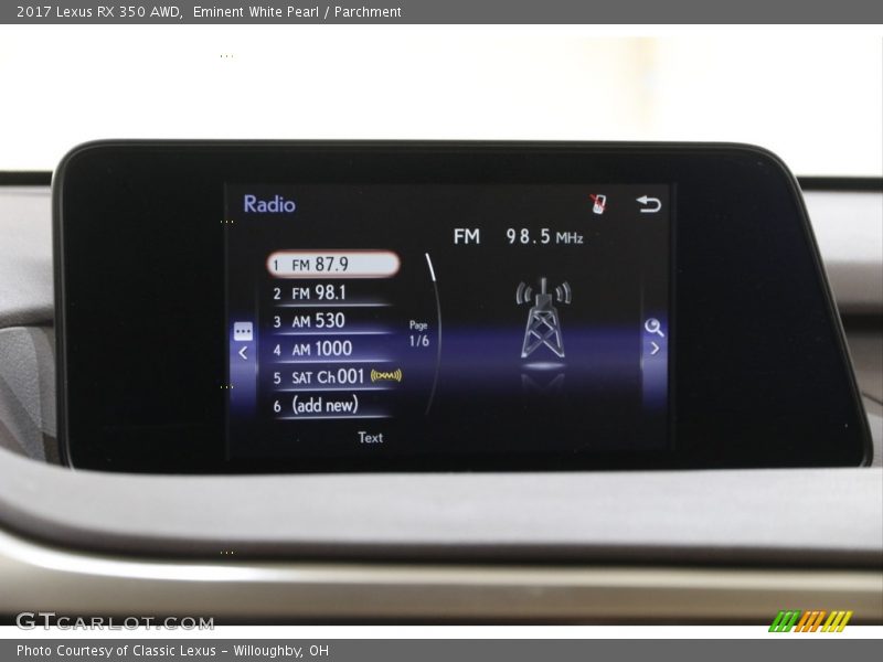 Eminent White Pearl / Parchment 2017 Lexus RX 350 AWD