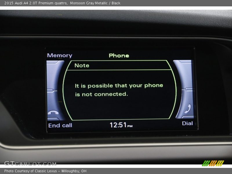 Monsoon Gray Metallic / Black 2015 Audi A4 2.0T Premium quattro