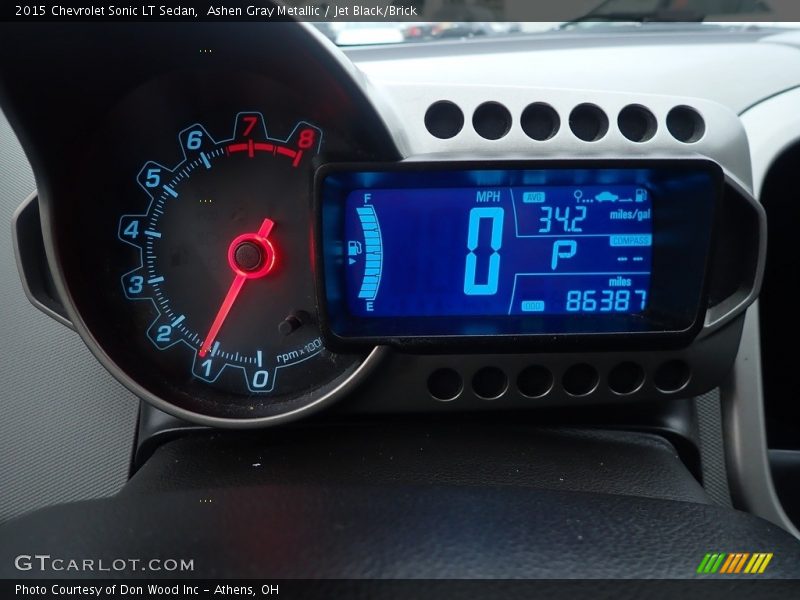 Ashen Gray Metallic / Jet Black/Brick 2015 Chevrolet Sonic LT Sedan