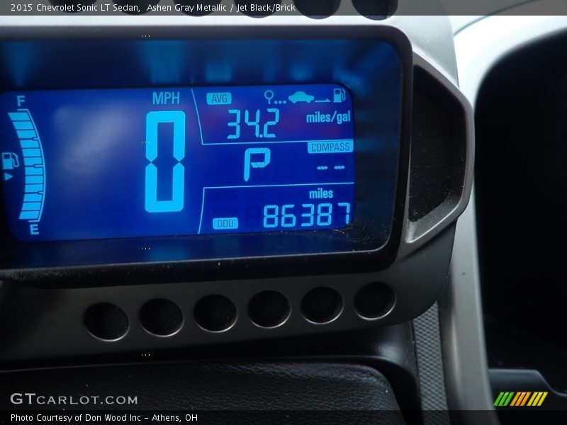 Ashen Gray Metallic / Jet Black/Brick 2015 Chevrolet Sonic LT Sedan