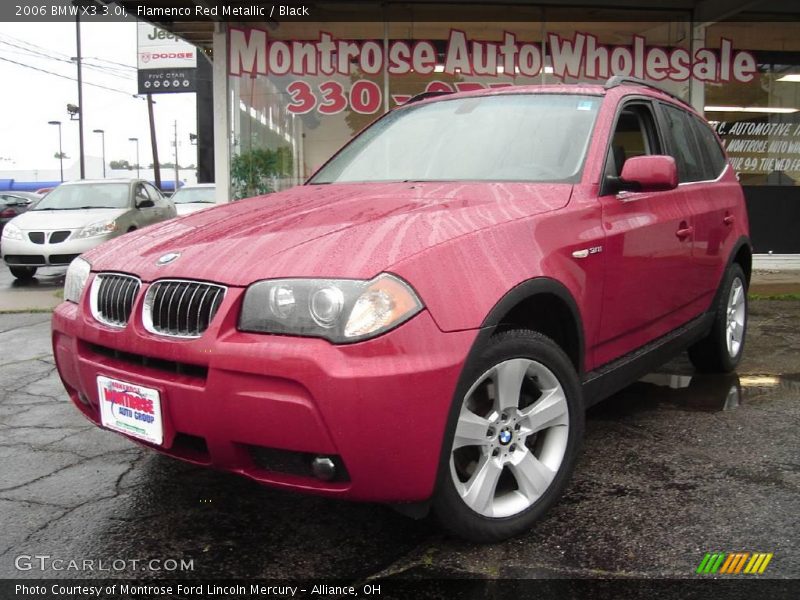 Flamenco Red Metallic / Black 2006 BMW X3 3.0i