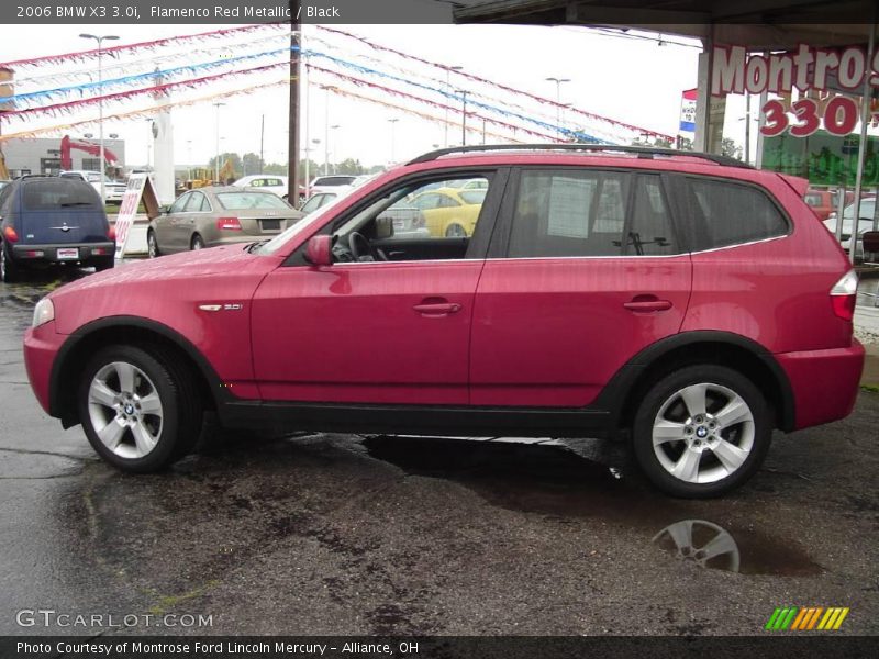 Flamenco Red Metallic / Black 2006 BMW X3 3.0i