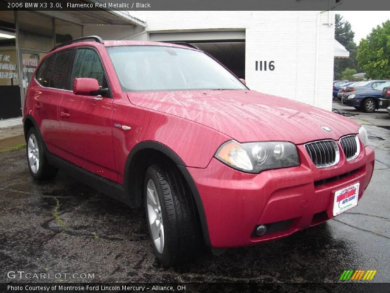 Flamenco Red Metallic / Black 2006 BMW X3 3.0i