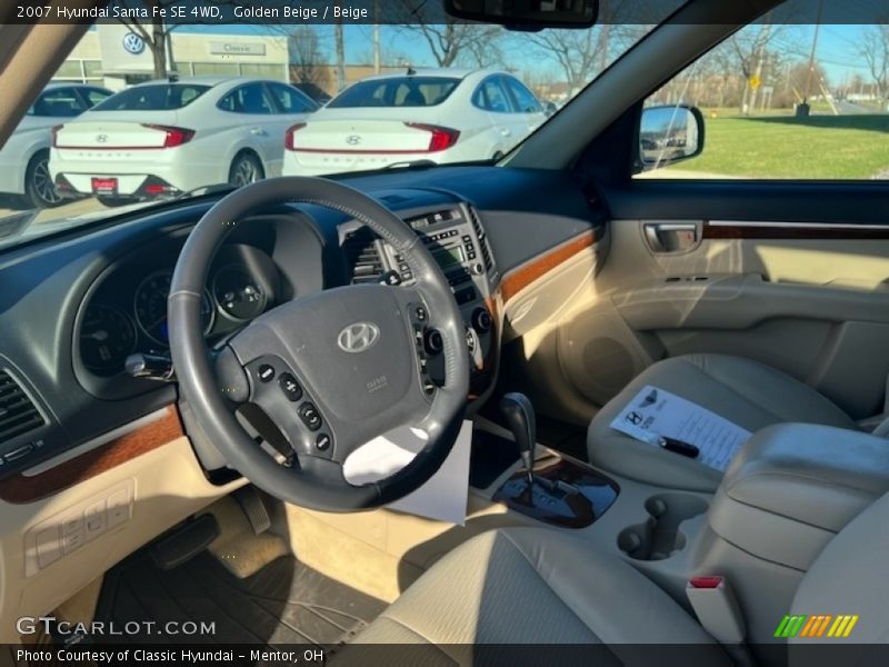 Golden Beige / Beige 2007 Hyundai Santa Fe SE 4WD