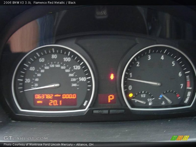 Flamenco Red Metallic / Black 2006 BMW X3 3.0i