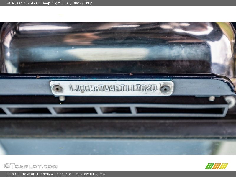 Deep Night Blue / Black/Gray 1984 Jeep CJ7 4x4