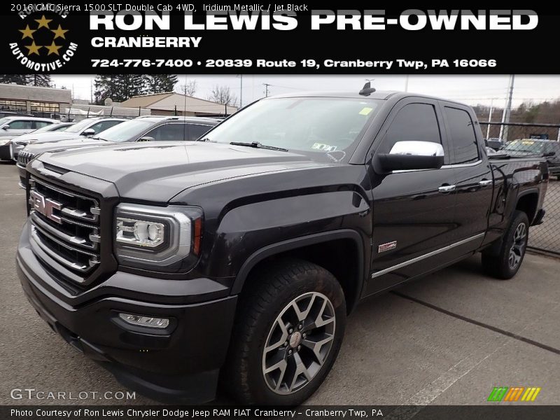 Iridium Metallic / Jet Black 2016 GMC Sierra 1500 SLT Double Cab 4WD