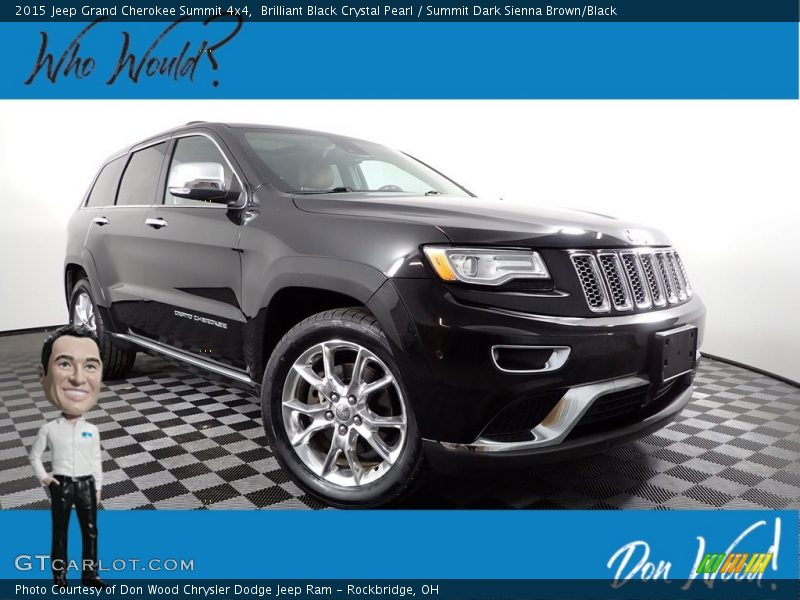 Brilliant Black Crystal Pearl / Summit Dark Sienna Brown/Black 2015 Jeep Grand Cherokee Summit 4x4