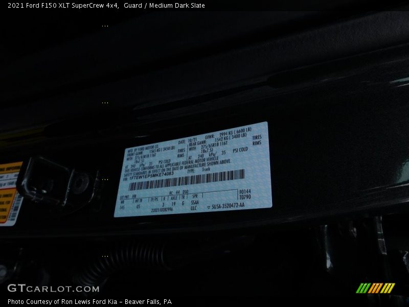 Guard / Medium Dark Slate 2021 Ford F150 XLT SuperCrew 4x4