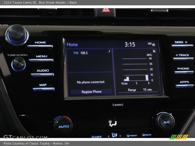 Blue Streak Metallic / Black 2020 Toyota Camry SE