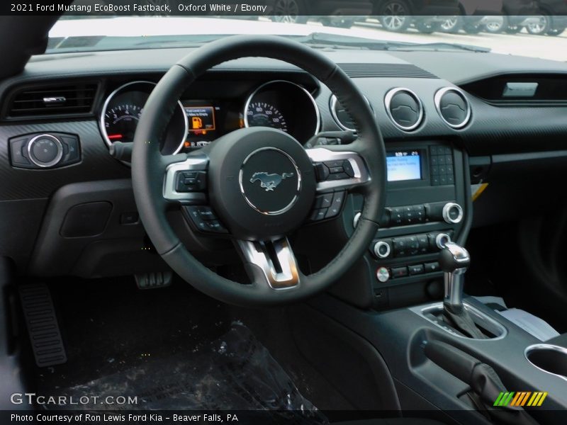 Oxford White / Ebony 2021 Ford Mustang EcoBoost Fastback