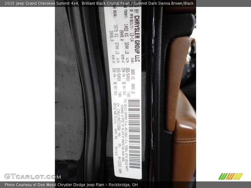 Brilliant Black Crystal Pearl / Summit Dark Sienna Brown/Black 2015 Jeep Grand Cherokee Summit 4x4