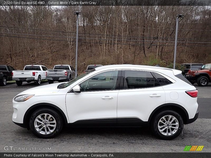 Oxford White / Dark Earth Gray 2020 Ford Escape SE 4WD