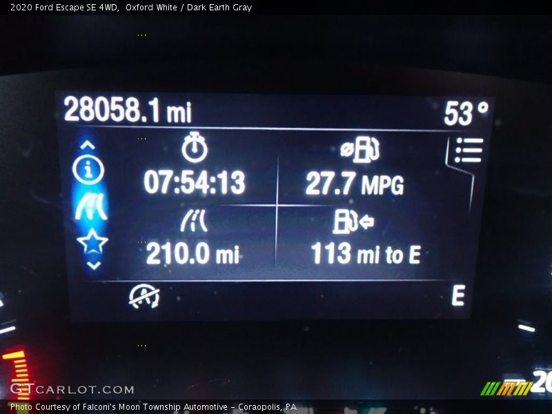 Oxford White / Dark Earth Gray 2020 Ford Escape SE 4WD