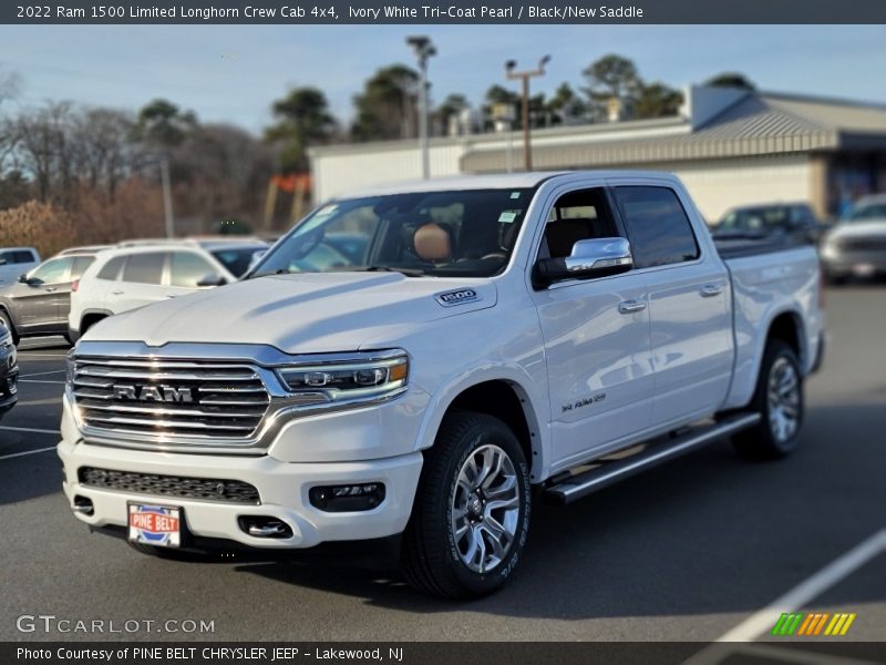 Ivory White Tri-Coat Pearl / Black/New Saddle 2022 Ram 1500 Limited Longhorn Crew Cab 4x4