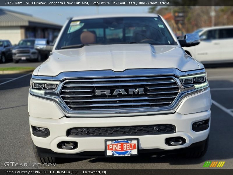 Ivory White Tri-Coat Pearl / Black/New Saddle 2022 Ram 1500 Limited Longhorn Crew Cab 4x4