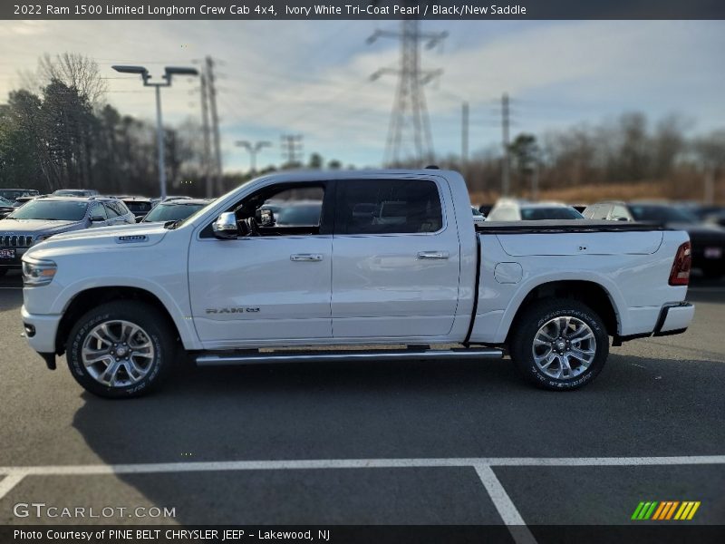Ivory White Tri-Coat Pearl / Black/New Saddle 2022 Ram 1500 Limited Longhorn Crew Cab 4x4