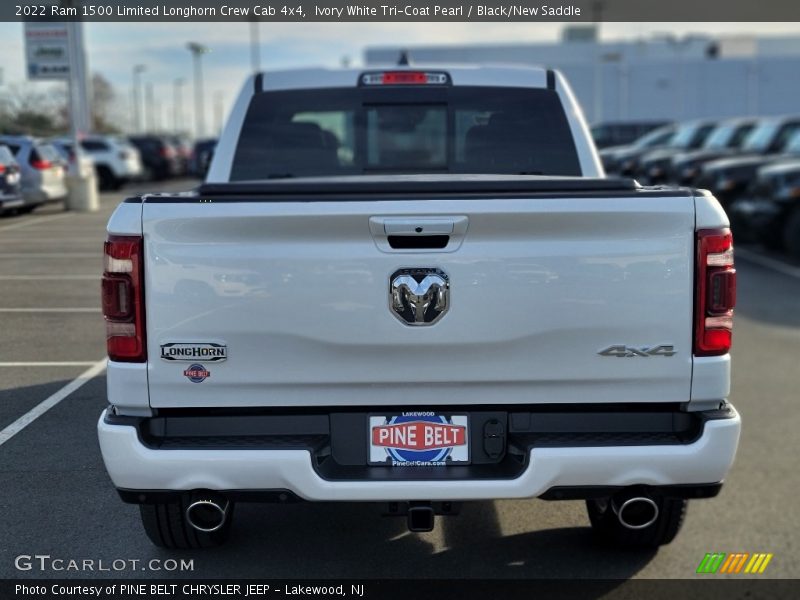 Ivory White Tri-Coat Pearl / Black/New Saddle 2022 Ram 1500 Limited Longhorn Crew Cab 4x4