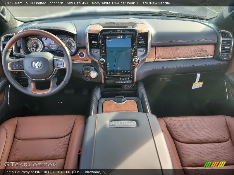 Ivory White Tri-Coat Pearl / Black/New Saddle 2022 Ram 1500 Limited Longhorn Crew Cab 4x4