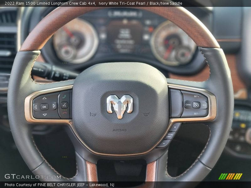 Ivory White Tri-Coat Pearl / Black/New Saddle 2022 Ram 1500 Limited Longhorn Crew Cab 4x4
