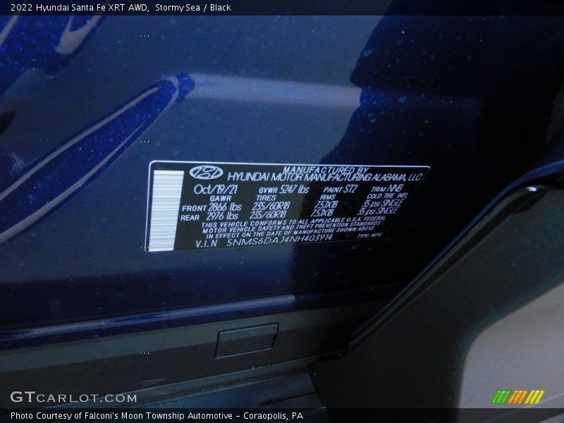 Stormy Sea / Black 2022 Hyundai Santa Fe XRT AWD