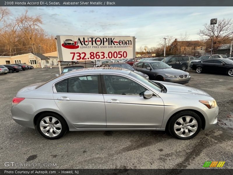Alabaster Silver Metallic / Black 2008 Honda Accord EX-L Sedan