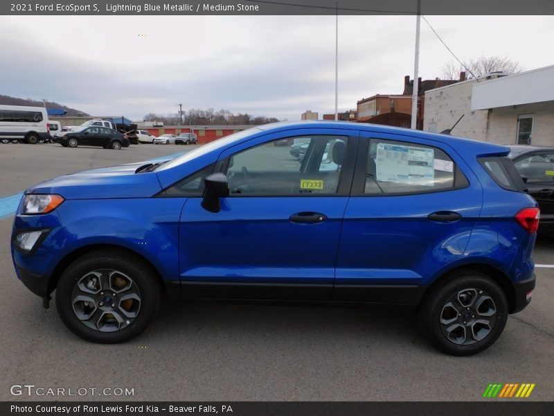 Lightning Blue Metallic / Medium Stone 2021 Ford EcoSport S