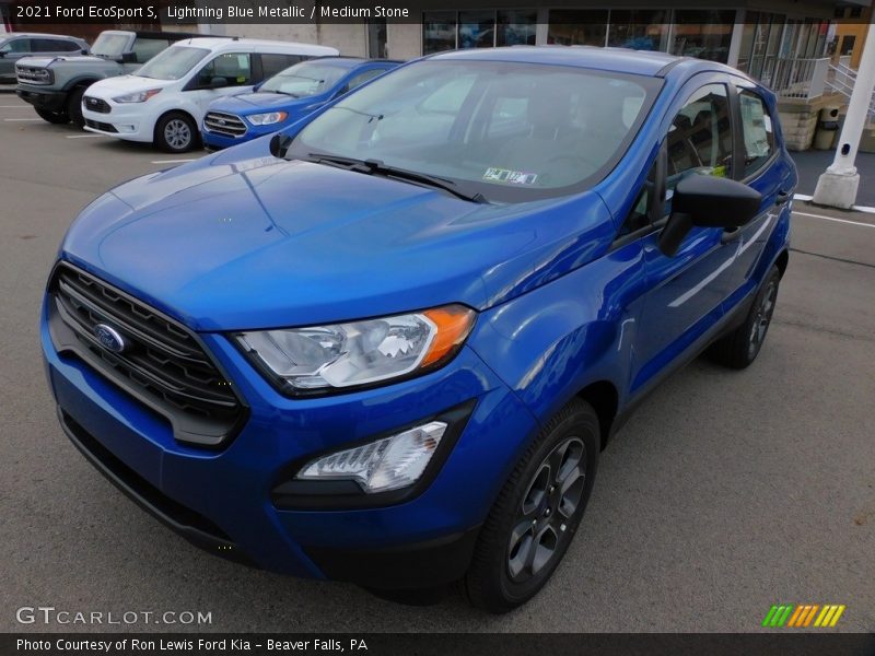 Lightning Blue Metallic / Medium Stone 2021 Ford EcoSport S
