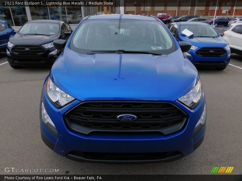 Lightning Blue Metallic / Medium Stone 2021 Ford EcoSport S