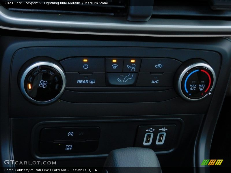 Lightning Blue Metallic / Medium Stone 2021 Ford EcoSport S