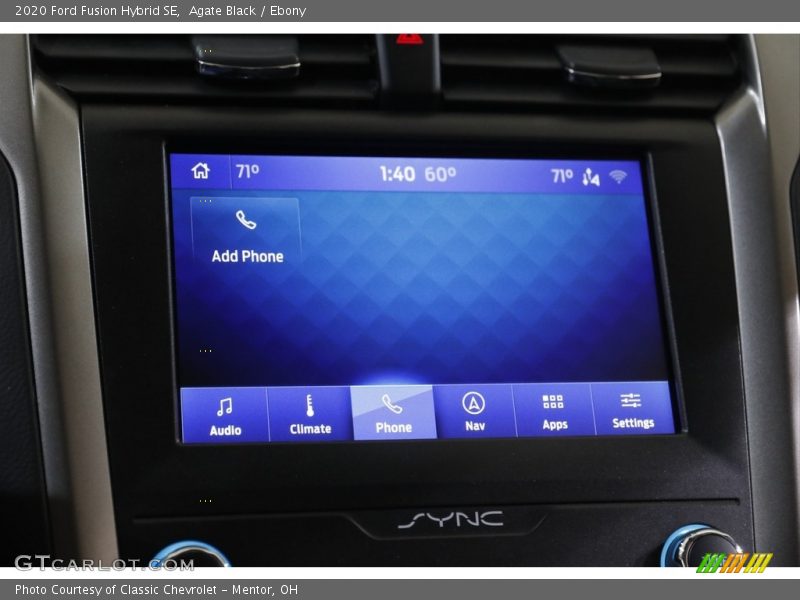 Agate Black / Ebony 2020 Ford Fusion Hybrid SE