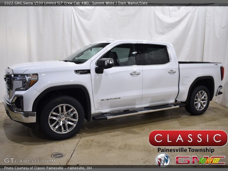 Summit White / Dark Walnut/Slate 2022 GMC Sierra 1500 Limited SLT Crew Cab 4WD