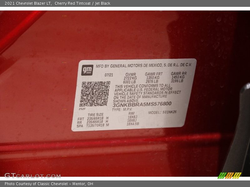 Cherry Red Tintcoat / Jet Black 2021 Chevrolet Blazer LT