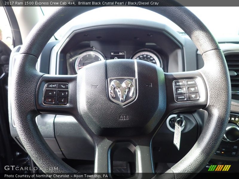 Brilliant Black Crystal Pearl / Black/Diesel Gray 2017 Ram 1500 Express Crew Cab 4x4