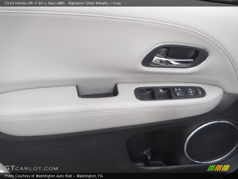 Alabaster Silver Metallic / Gray 2016 Honda HR-V EX-L Navi AWD