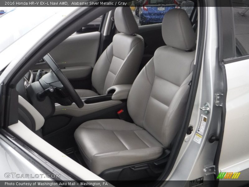 Alabaster Silver Metallic / Gray 2016 Honda HR-V EX-L Navi AWD
