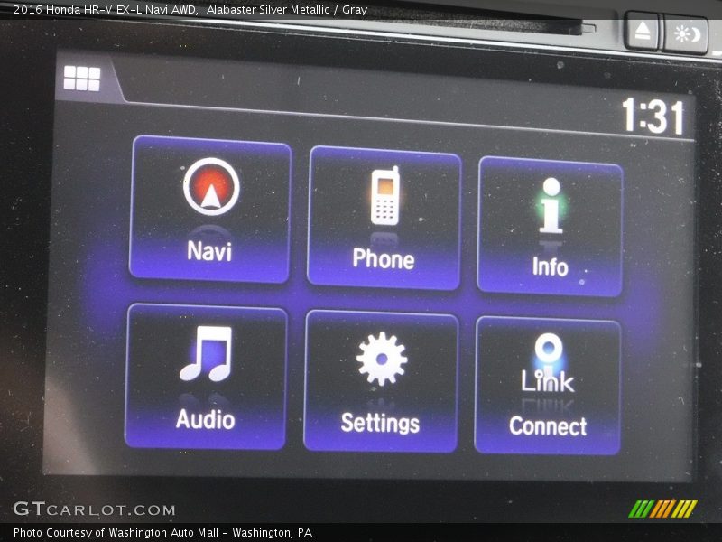 Alabaster Silver Metallic / Gray 2016 Honda HR-V EX-L Navi AWD