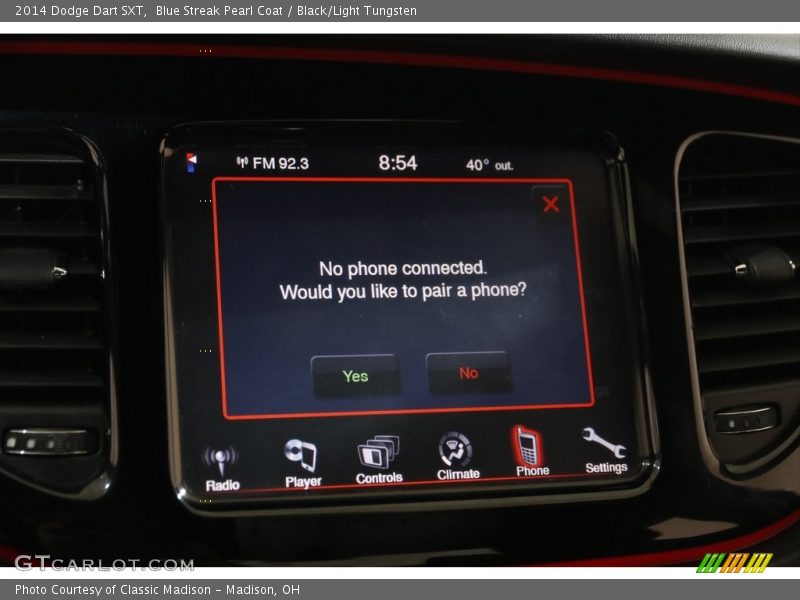 Blue Streak Pearl Coat / Black/Light Tungsten 2014 Dodge Dart SXT