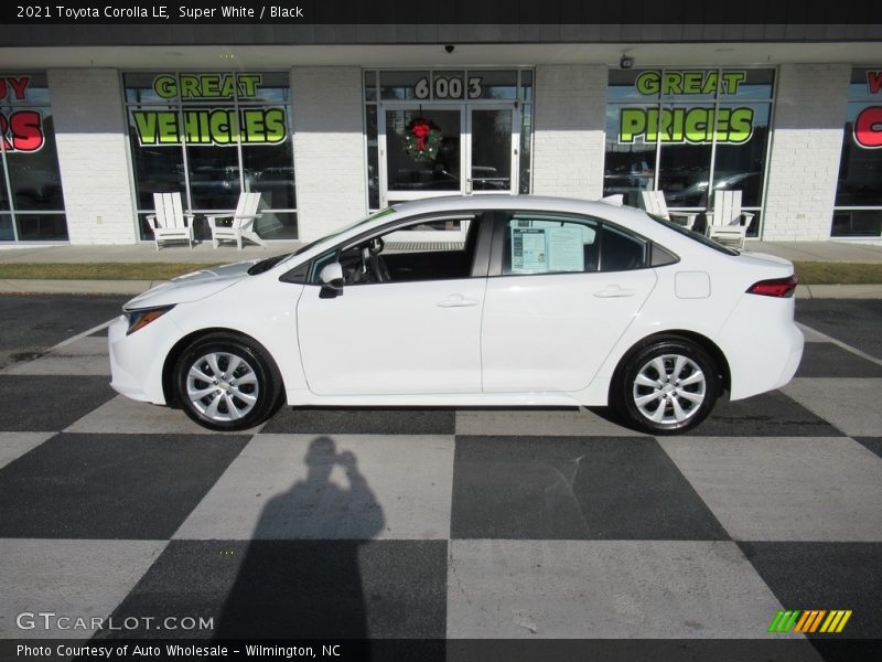 Super White / Black 2021 Toyota Corolla LE