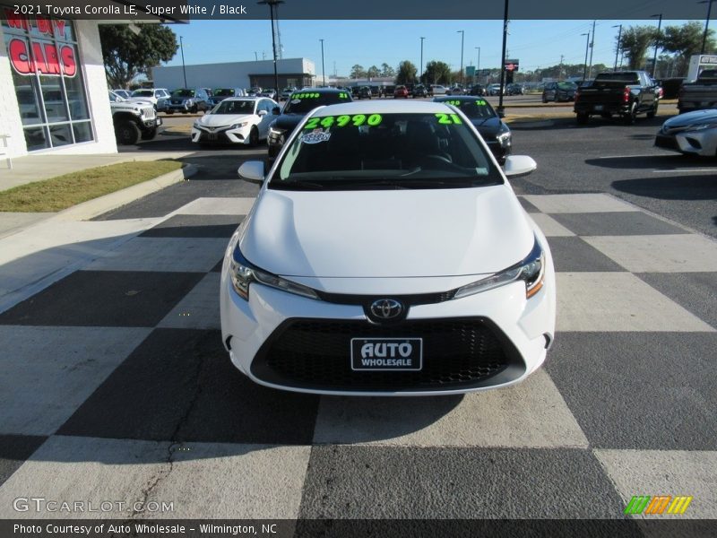 Super White / Black 2021 Toyota Corolla LE