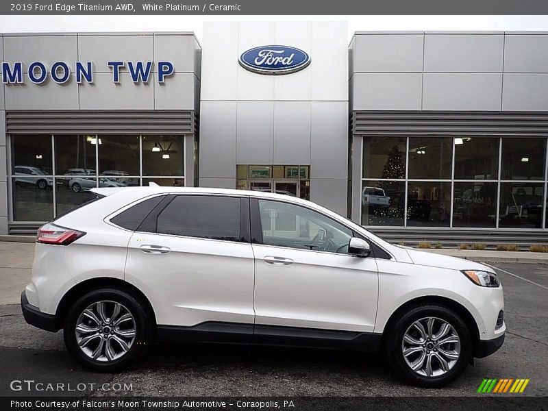 White Platinum / Ceramic 2019 Ford Edge Titanium AWD