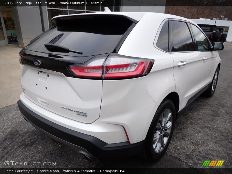 White Platinum / Ceramic 2019 Ford Edge Titanium AWD