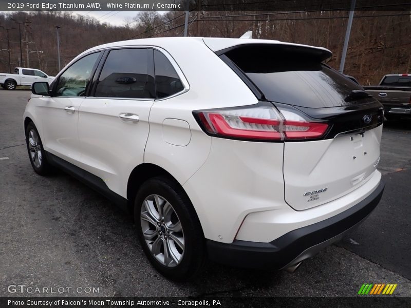 White Platinum / Ceramic 2019 Ford Edge Titanium AWD