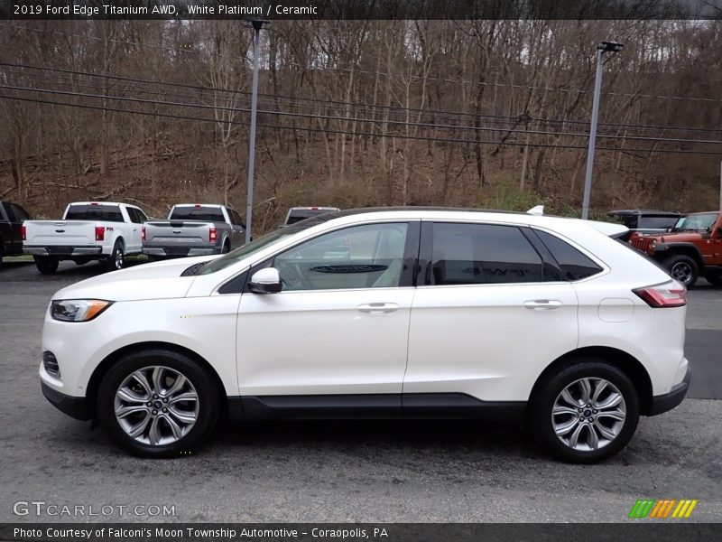 White Platinum / Ceramic 2019 Ford Edge Titanium AWD