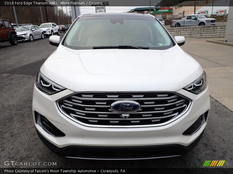 White Platinum / Ceramic 2019 Ford Edge Titanium AWD